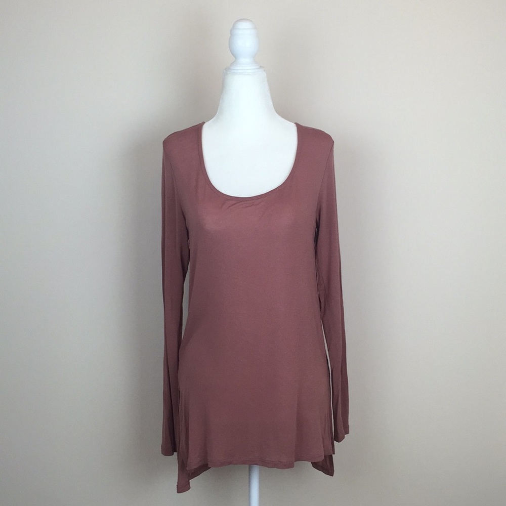 Paper + Tee - Rose Blush Long Sleeve Strappy Tee